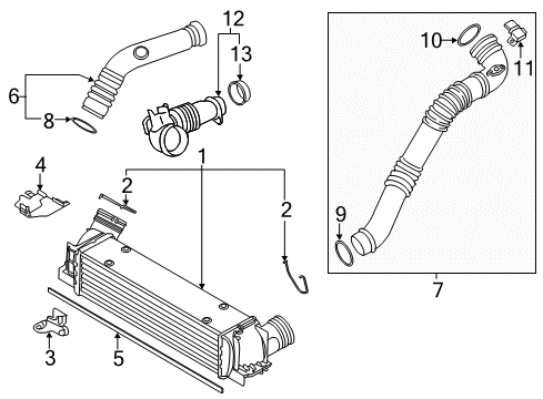 2015 BMW X1 Intercooler Spring Clip Diagram for 17517798485