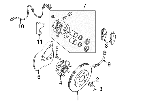 2015 Nissan Frontier Anti-Lock Brakes Anti Skid Actuator Assembly Diagram for 47660-9BK5E