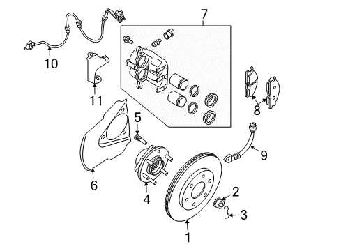 2008 Nissan Frontier Brake Components Rear Brake Pad Disc Kit Diagram for 44060-EA085