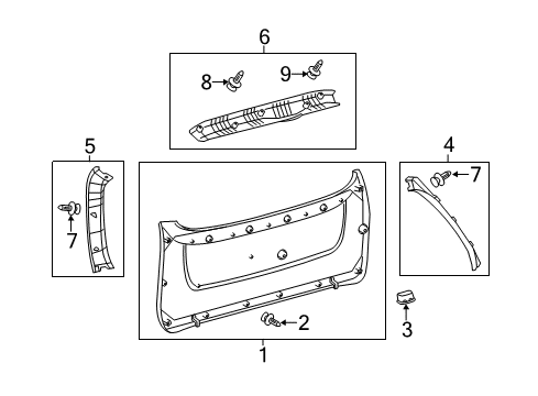 2011 Toyota Sienna Interior Trim - Lift Gate Window Trim Diagram for 67938-08020-B0