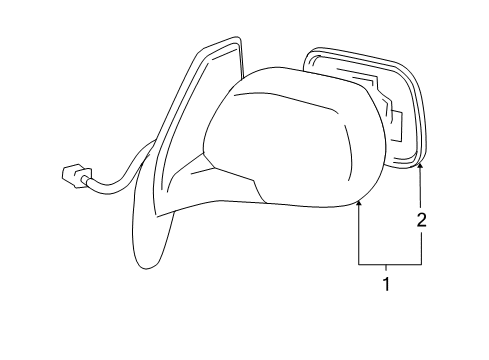 2005 Lexus RX330 Outside Mirrors Mirror Assy, Outer Rear View, RH Diagram for 87910-48230-J1