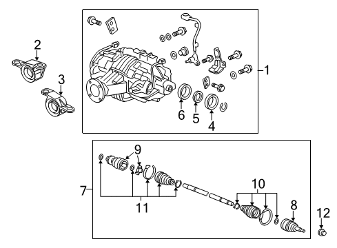 2014 Acura MDX Axle & Differential - Rear Driveshaft Assembly, Passenger Side Diagram for 42310-TZ6-A02