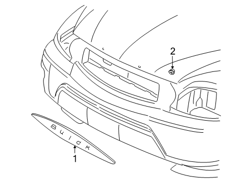 2003 Buick Rendezvous Exterior Trim - Hood Nameplate Diagram for 10318273