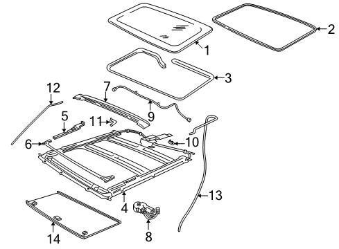 2014 Lincoln Navigator Sunroof Motor Assembly Diagram for 9L1Z-15790-A