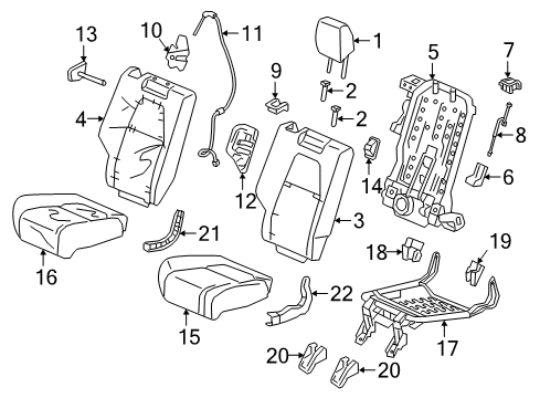 2022 Honda CR-V Rear Seat Components Cover, R. RR. Seat Arm (Inner)*NH900L* (DEEP BLACK) Diagram for 82115-TLA-A01ZA