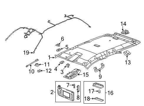 2011 GMC Terrain Interior Trim - Roof Dome Lamp Assembly Diagram for 22780296