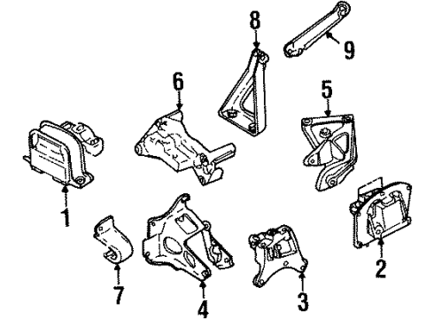 1995 Chrysler Cirrus Engine & Trans Mounting Screw-Front St & Rear Att To Floor Diagram for 6101086