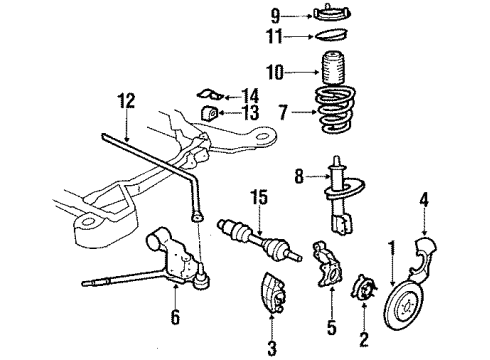 1990 Cadillac Allante Front Suspension Components, Lower Control Arm, Stabilizer Bar Bracket Pkg.-Mounting (RH) Diagram for 18013949