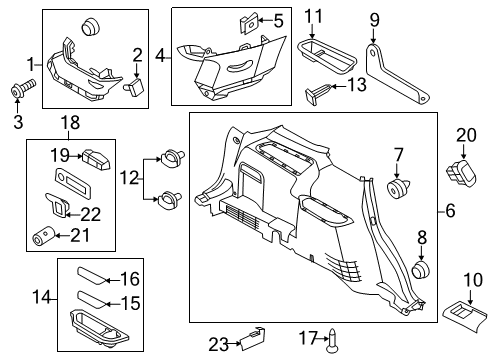 2016 Ford Explorer Power Seats Pillar Trim Diagram for FB5Z-7831005-AB