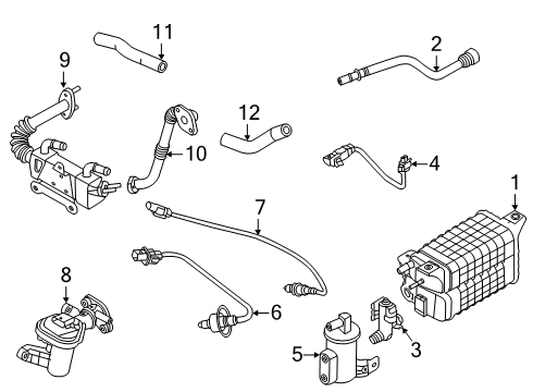 2020 Hyundai Venue Emission Components CANISTER Assembly Diagram for 31420-K2500