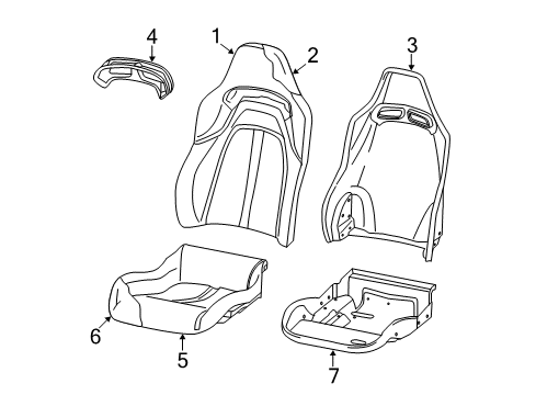 2016 Dodge Viper Front Seat Components Seat Back-Front Diagram for 5NP79DX9AA