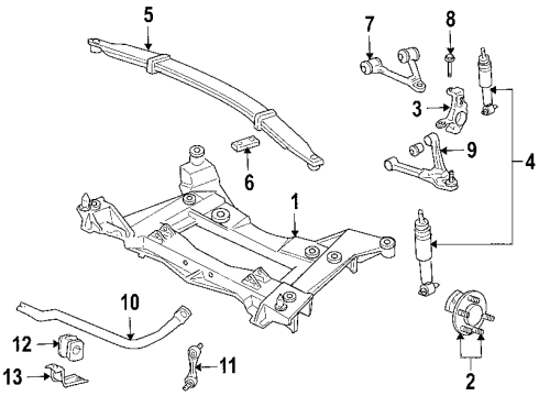 2007 Cadillac XLR Anti-Lock Brakes Front Sensor Diagram for 89047643