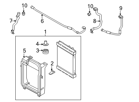 2011 BMW X6 Radiator & Components Radiator Coolant Hose Diagram for 17127584561