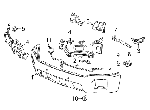 2015 GMC Sierra 1500 Front Bumper Harness Asm-Front Object Alarm Sensor Wiring Diagram for 23362180