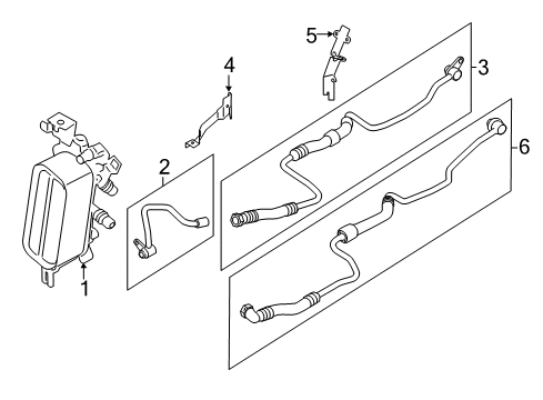 2019 BMW 650i xDrive Gran Coupe Trans Oil Cooler Bracket, Oil Cooler Line Diagram for 17227614697