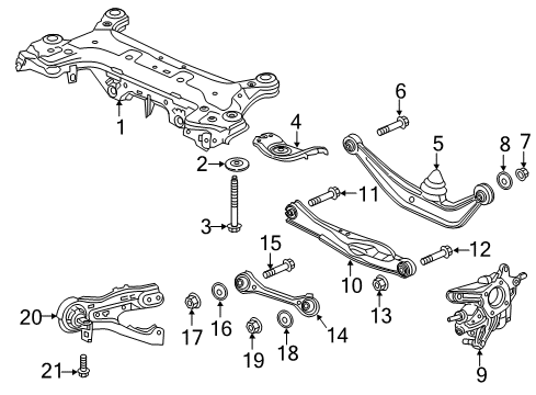 2018 Honda Odyssey Rear Suspension Components, Lower Control Arm, Upper Control Arm, Stabilizer Bar NUT (12MM) Diagram for 90215-TDJ-J00