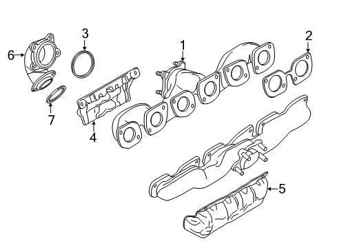 2010 BMW 760Li Exhaust Manifold Gasket Diagram for 11627561571