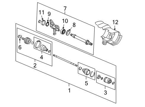 2010 Honda Odyssey Drive Axles - Front Joint Set, Outboard Diagram for 44014-SHJ-C02