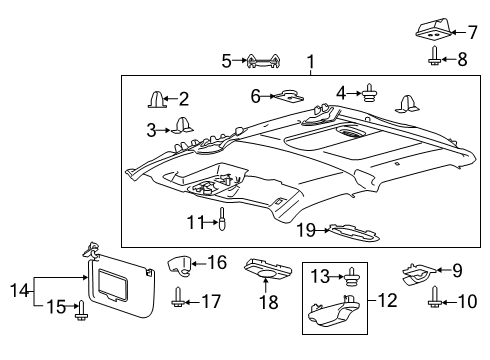 2015 Ford F-150 Interior Trim - Cab Dome Lamp Diagram for FL3Z-13776-AC