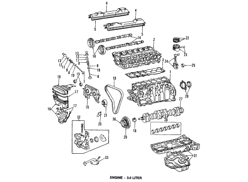 1996 Lexus SC300 Engine Parts, Mounts, Cylinder Head & Valves, Camshaft & Timing, Oil Pan, Oil Pump, Crankshaft & Bearings, Pistons, Rings & Bearings Bracket, Engine Mounting, Front NO.1 LH Diagram for 12315-46041