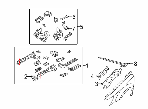 2010 Dodge Journey Structural Components & Rails Bracket-COOLANT Recovery Bottle Diagram for 5067901AA