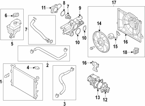 2016 Kia Optima Cooling System, Radiator, Water Pump, Cooling Fan Fan Controller Diagram for 25385-4R500