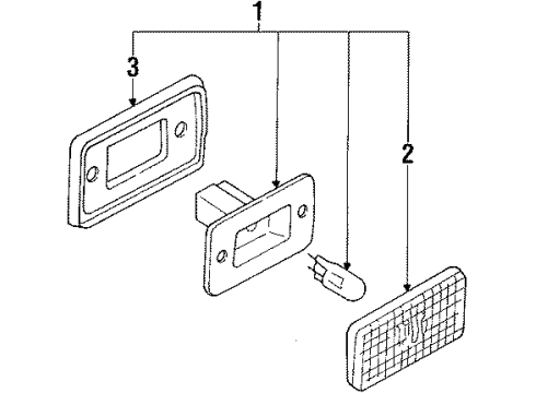 1984 Nissan Sentra Rear Lamps - Side Marker Lamps Lens Side Mark R Diagram for 26191-09A00
