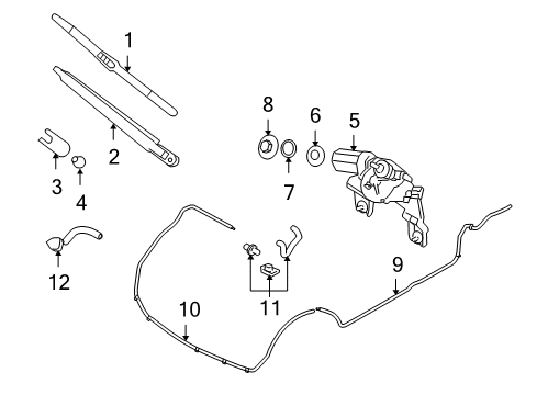 2008 Hyundai Veracruz Wiper & Washer Components Cap & Pad Assembly Diagram for 98714-3J000