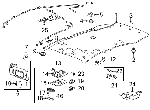 2020 Chevrolet Trax Interior Trim - Roof Lamp Housing Diagram for 42424645