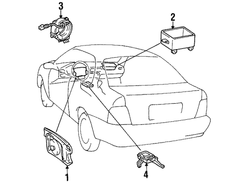 1997 Toyota Paseo Air Bag Components Clock Spring Spiral Cable Sub-Assembly Diagram for 84306-16050