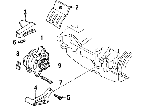 1995 Dodge Neon Alternator ALTERNATOR Diagram for 4793190