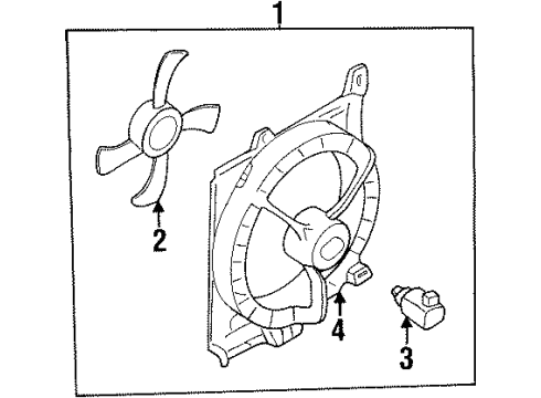 1998 Nissan Sentra Cooling System, Radiator, Water Pump, Cooling Fan SHROUD Assembly Diagram for 21483-4B200