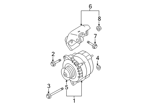 2014 Nissan Rogue Select Alternator Pulley Diagram for 23151-JA02A