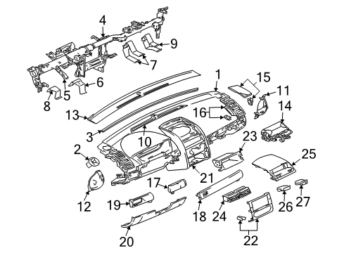 2011 Mitsubishi Galant Instrument Panel GROMMET-Front And Rear Bumper Diagram for MU480035
