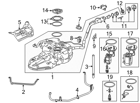2019 Honda CR-V Fuel Injection Set, Fuel Pipe Com Diagram for 16011-5AA-305