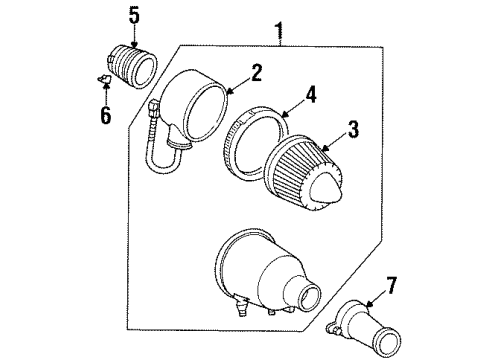 1998 Ford Windstar Air Intake Air Inlet Hose Diagram for F68Z9B613AA