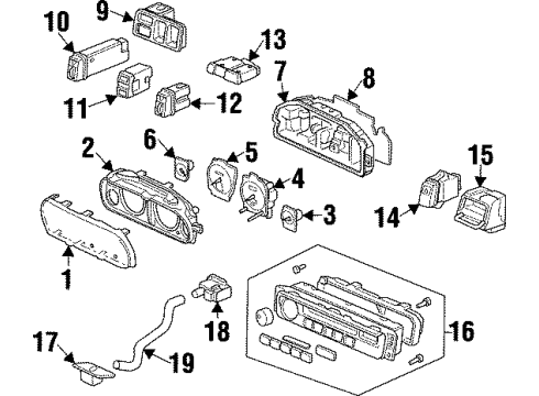 1995 Acura TL Switches Switch Assembly, Lighting Diagram for 35255-SW5-A31