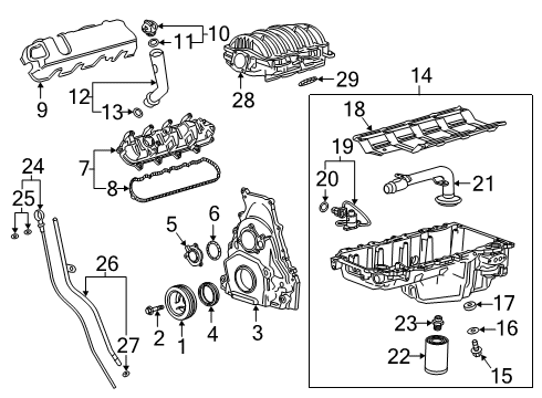 2019 Chevrolet Silverado 1500 LD Filters Element-Air Cleaner Diagram for 23231630