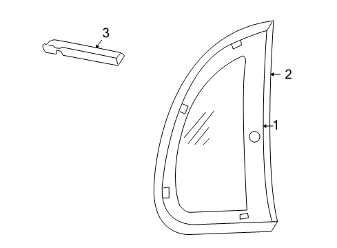 2007 Chrysler PT Cruiser Rear Door WEATHERSTRIP-Rear Quarter Window Diagram for 5067664AE