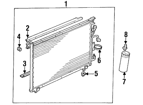 1997 Honda Passport A/C Condenser Condenser, Electric Diagram for 8-97049-265-0