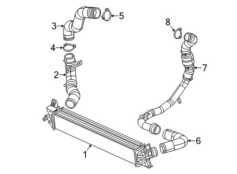 2015 Ram ProMaster 1500 Intercooler Clamp-Hose Diagram for 68095244AA