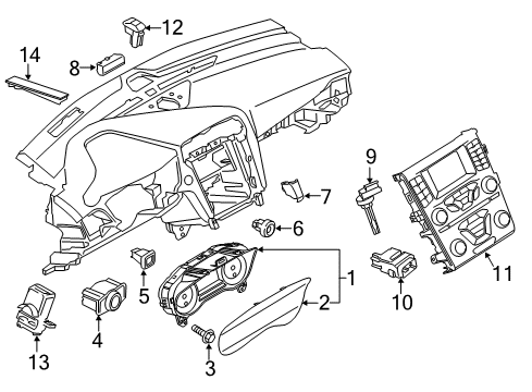 2015 Ford Fusion Automatic Temperature Controls Cluster Assembly Diagram for FS7Z-10849-LA