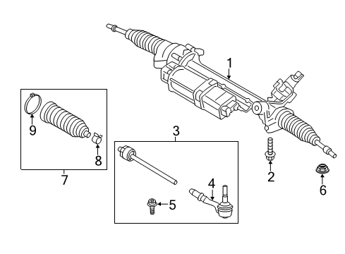 2018 BMW X3 Steering Column & Wheel, Steering Gear & Linkage Right Tie Rod Assembly Diagram for 32106871892