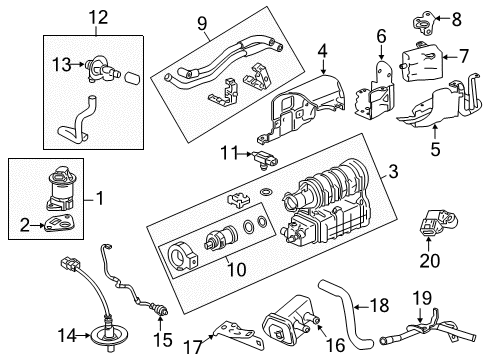 2014 Honda CR-Z Powertrain Control Pipe, Purge Diagram for 36169-RTW-A00