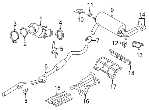 2016 BMW 428i Exhaust Components Muffler Clamp Diagram for 18307628660