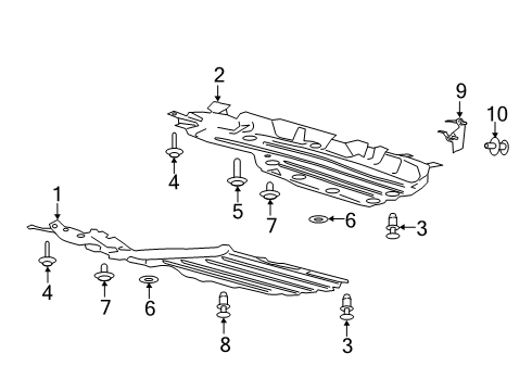 2020 Ford Explorer Pillars, Rocker & Floor - Under Cover & Splash Shields Air Deflector Screw Diagram for -W720600-S439