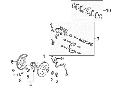 2005 Honda Civic Rear Brakes Cylinder Assembly B, Rear Wheel (Driver Side) Diagram for 43301-S7B-003