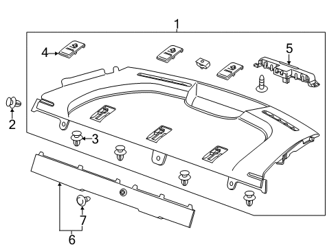 2019 Chevrolet Sonic Interior Trim - Rear Body Finish Panel Diagram for 95154383