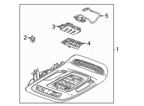 2022 Cadillac CT4 Overhead Console Button Diagram for 84895432