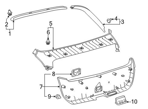 2020 Toyota Prius AWD-e Interior Trim - Lift Gate Pull Handle Diagram for 74811-47020-C0